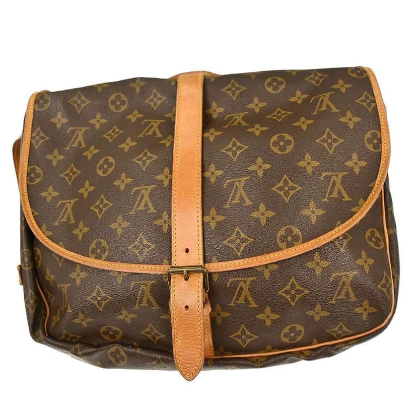 Louis Vuitton Saumur Handbag Brown Canvas Good condition - Back View