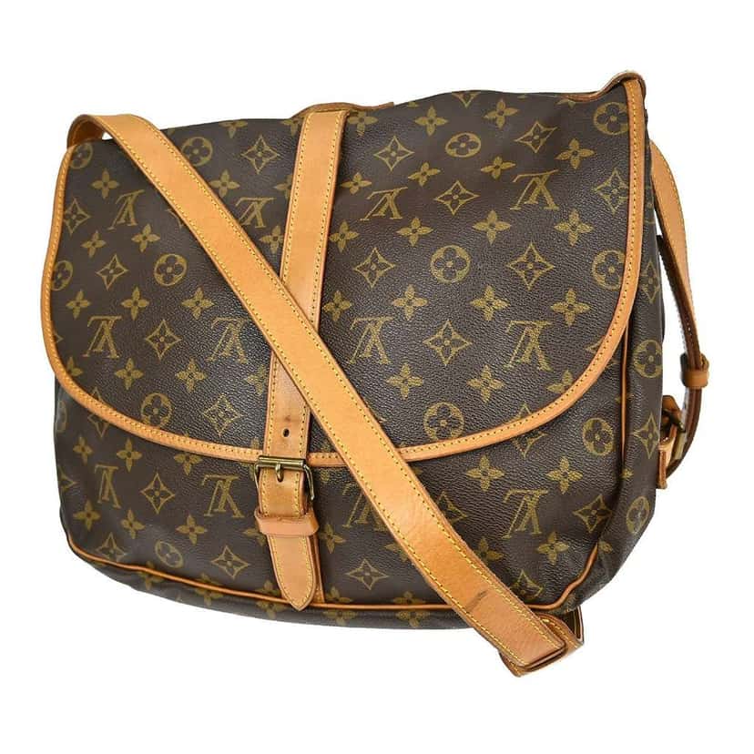 Louis Vuitton Saumur Handbag Brown Canvas Good condition - Back View