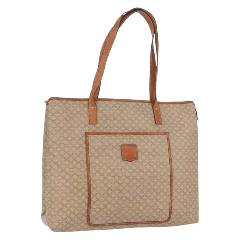 Celine Vintage Macadam Tote bag Beige Canvas Good condition - Front View