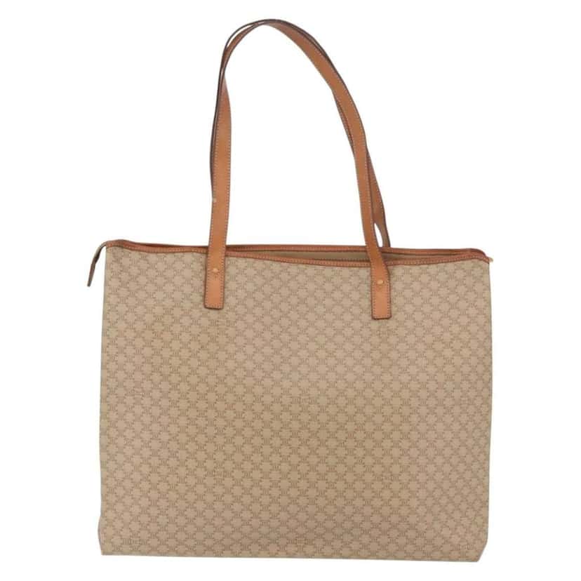 Celine Vintage Macadam Tote bag Beige Canvas Good condition - Back View