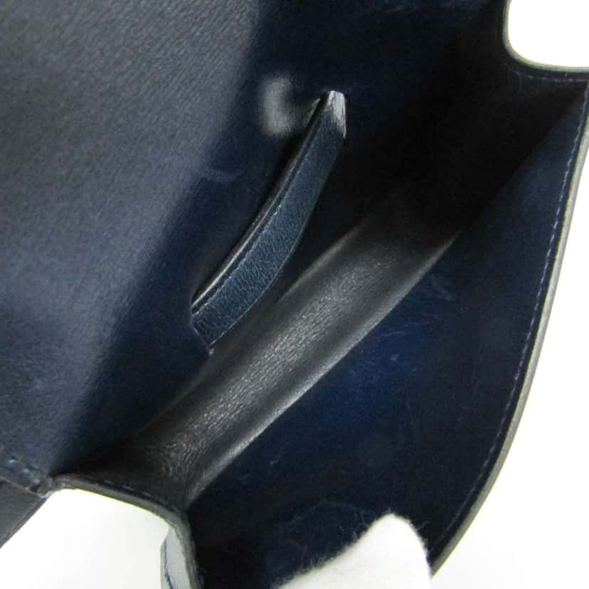 Hermès Pochette Green Belt Bag Navy Leather Good condition - Inside View