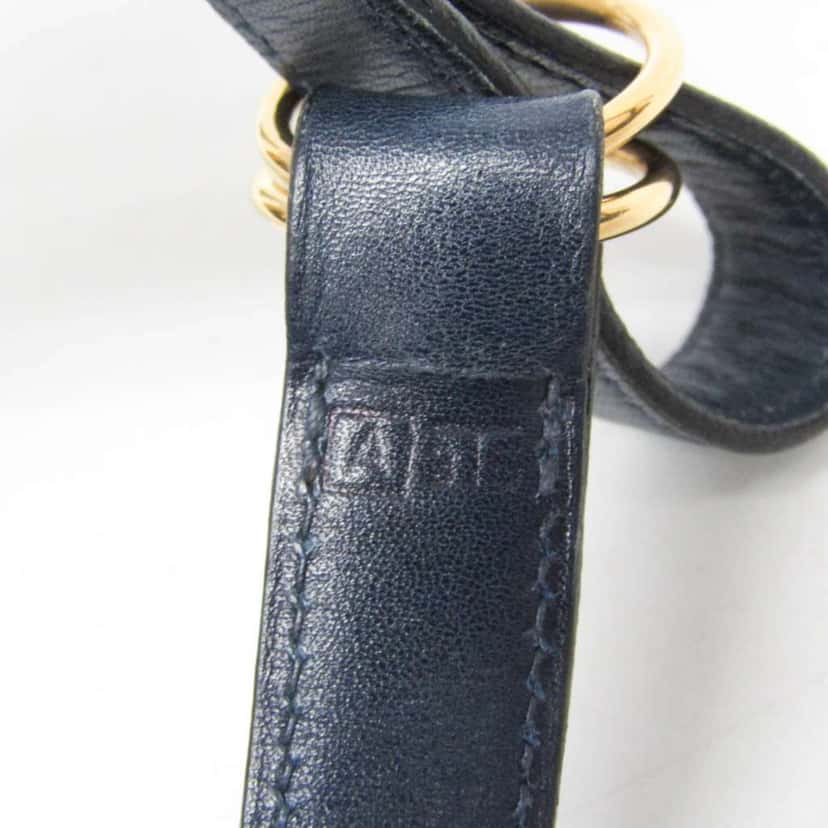 Hermès Pochette Green Belt Bag Navy Leather Good condition - Box View