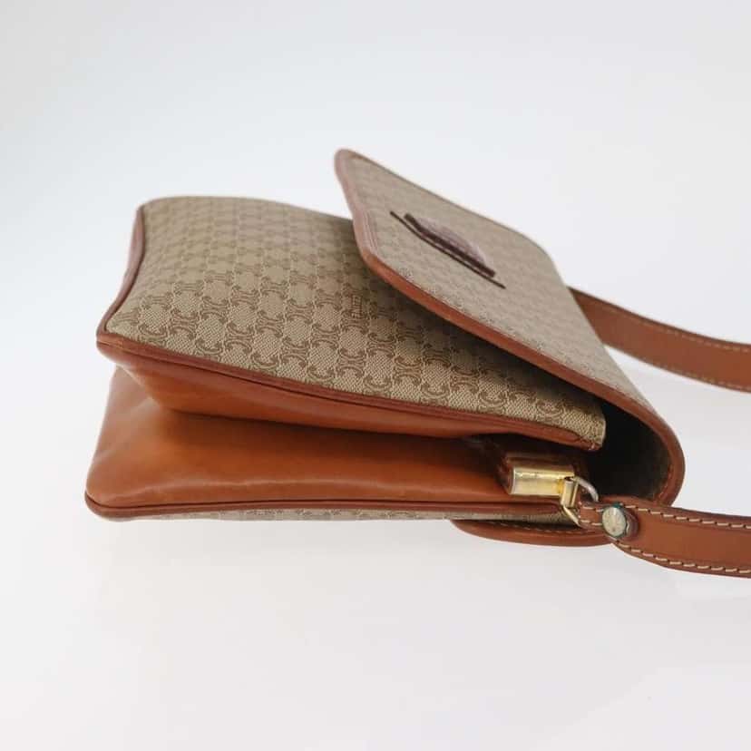 Celine Vintage Macadam Shoulder Bag Beige Canvas Good condition - Inside View