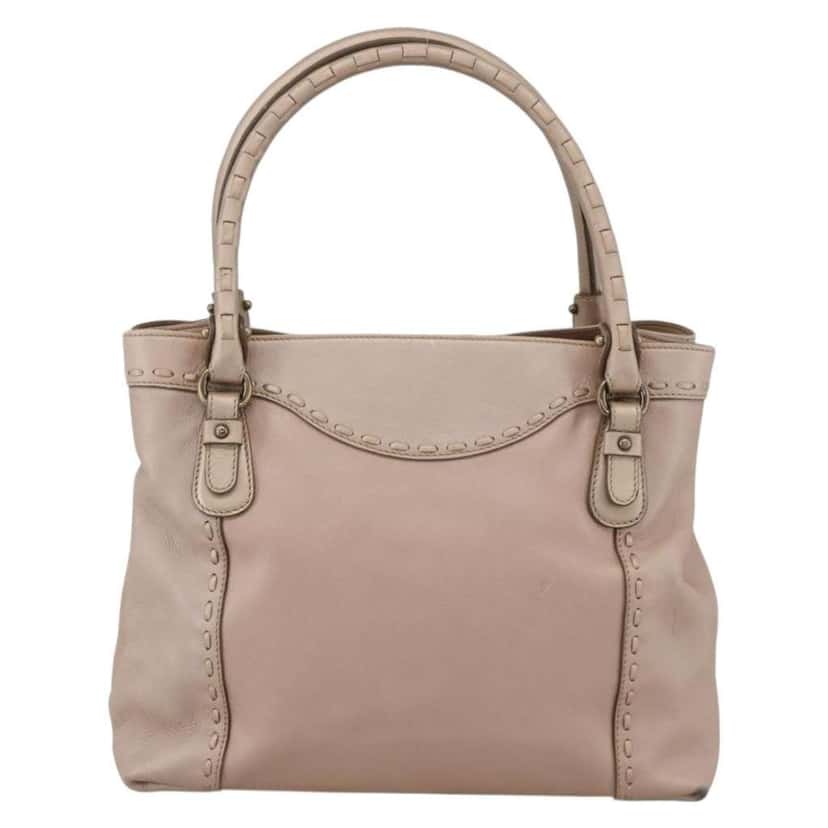 Salvatore Ferragamo Gancini handbag Beige Leather Good condition - Back View