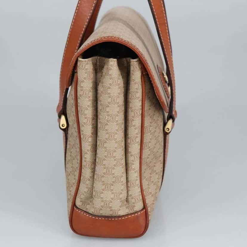 Celine Vintage Macadam Handbag Beige Canvas Good condition - Inside View