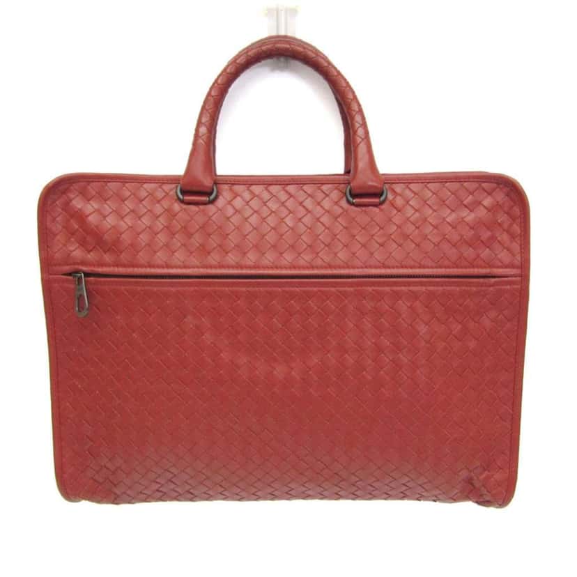 Bottega Veneta Soft Slim Briefcase Red Leather Good condition - Front View