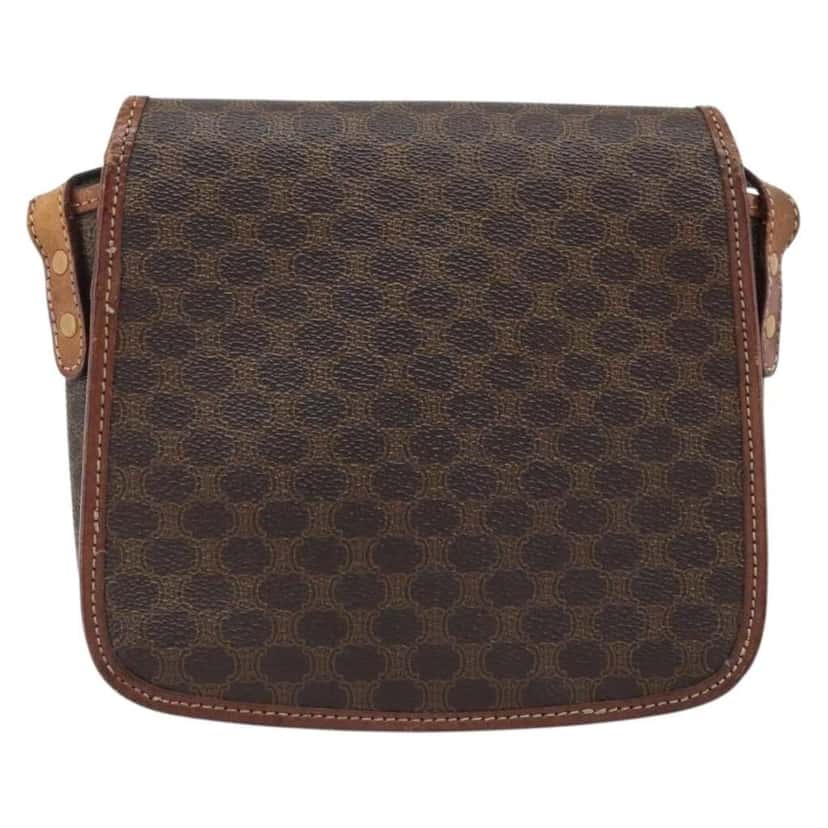 Celine Vintage Macadam Shoulder Bag Brown Canvas Good condition - Back View