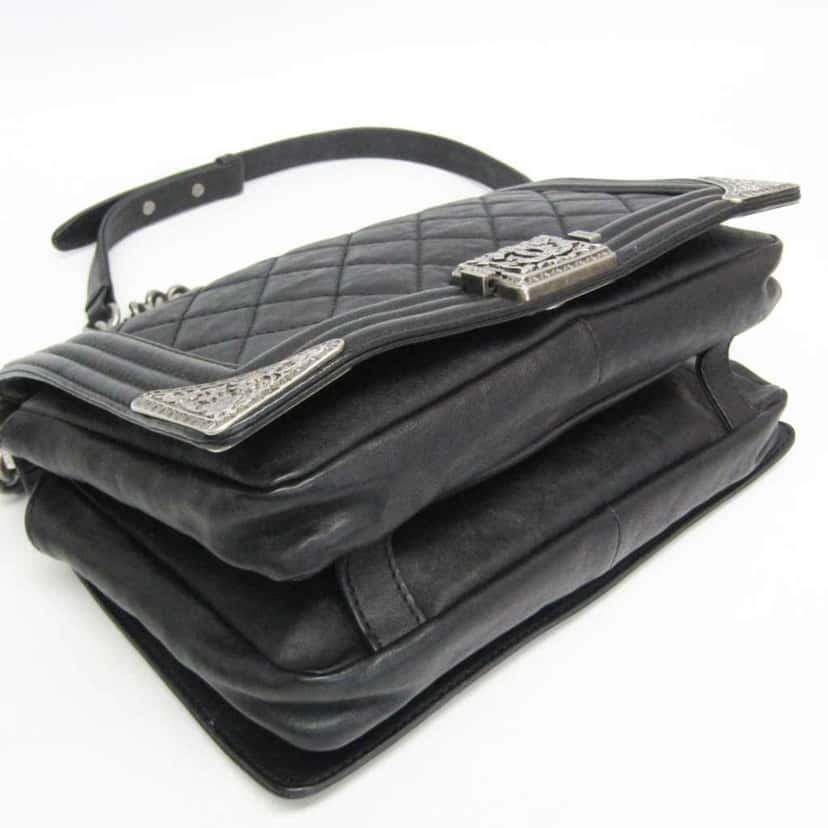 Chanel Paris-Dallas Boy Flap Bag Black Leather Good condition - Back View