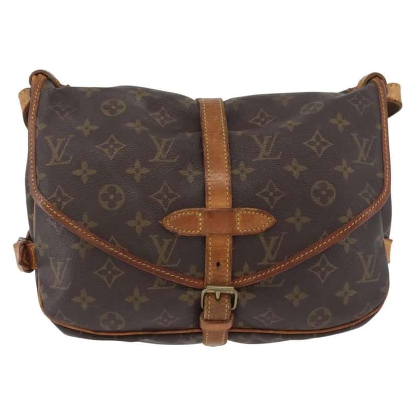 Louis Vuitton Saumur Handbag Brown Canvas Fair condition - Front View