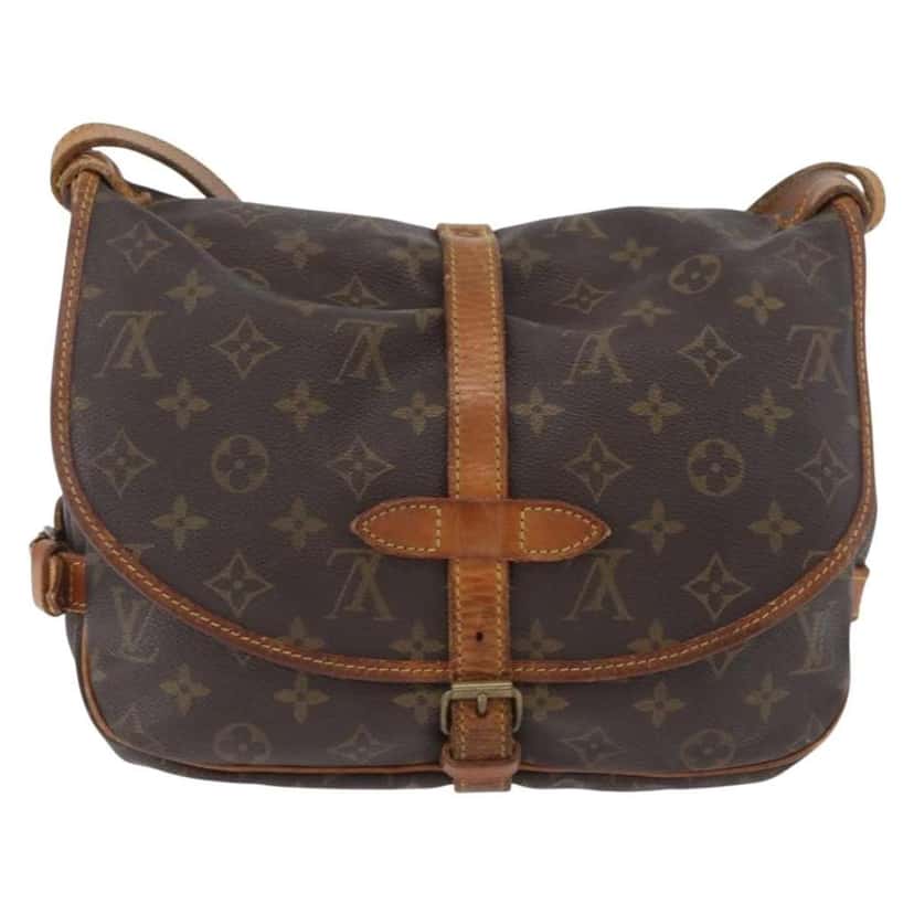 Louis Vuitton Saumur Handbag Brown Canvas Fair condition - Back View