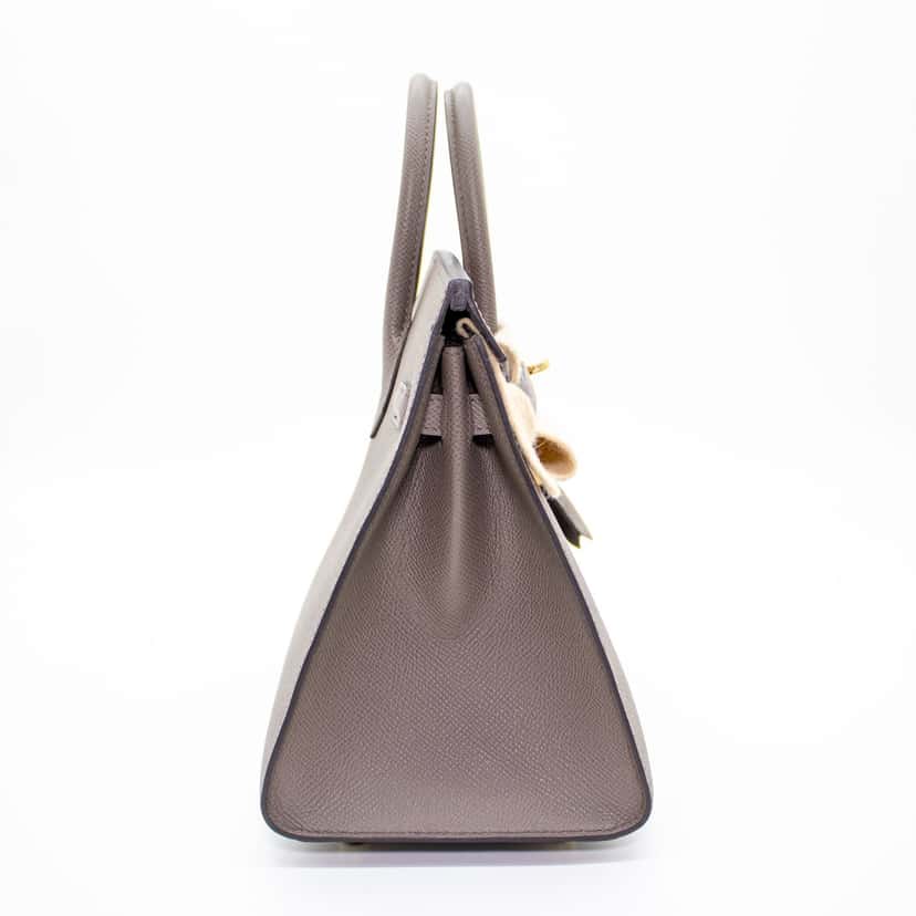 Hermès Birkin 25 Epsom Leather Gris Etain Gold HW 2023 Stamp B Brown Leather Very good condition - Inside View