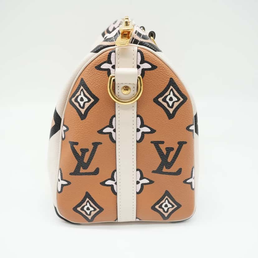 Louis Vuitton Bicolor Giant Wild At Heart Speedy Bandouliere 25 Bag M58947 White Canvas Good condition - Back View