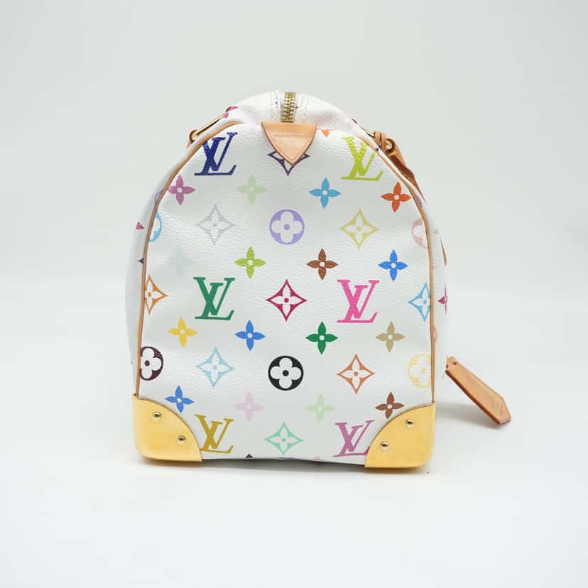 Louis Vuitton White Monogram Multicolor Canvas Speedy 30 Bag M92643 MultiColor Canvas Good condition - Model View