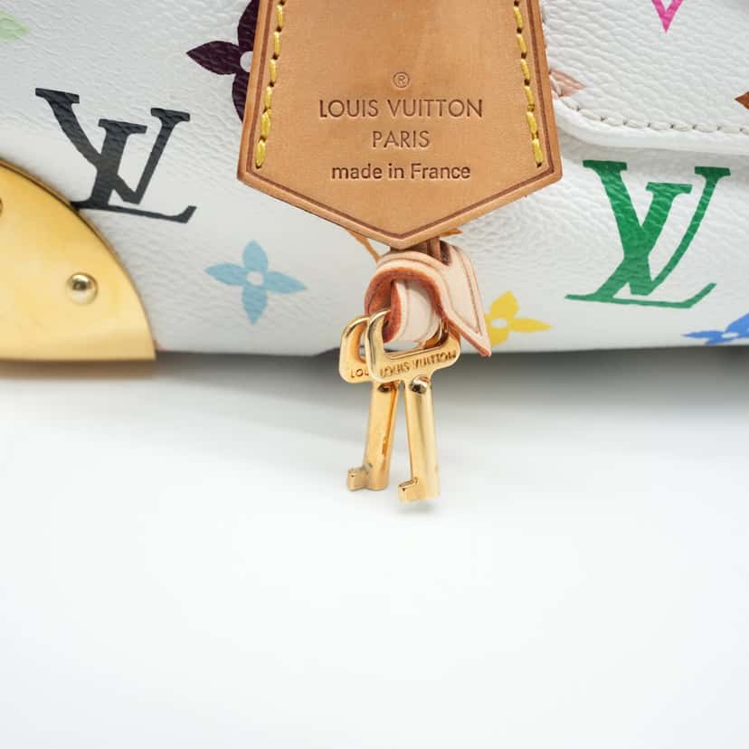 Louis Vuitton White Monogram Multicolor Canvas Speedy 30 Bag M92643 MultiColor Canvas Good condition - Box View