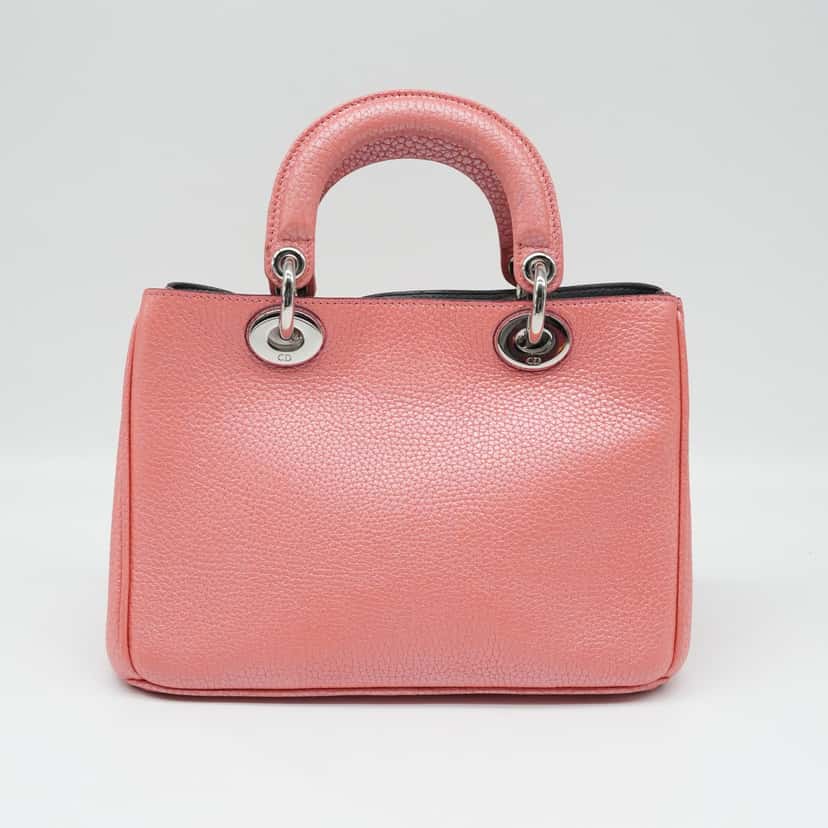 Christian Dior Pink Leather Small Diorissimo Shopper Tote Pink Leather Good condition - Inside View