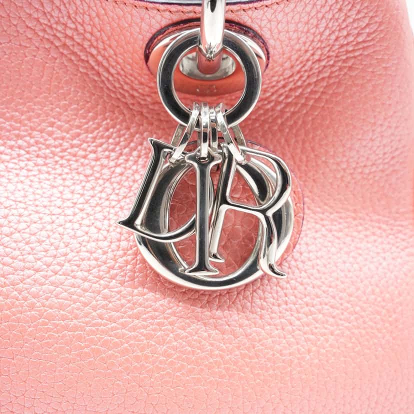 Christian Dior Pink Leather Small Diorissimo Shopper Tote Pink Leather Good condition - Box View