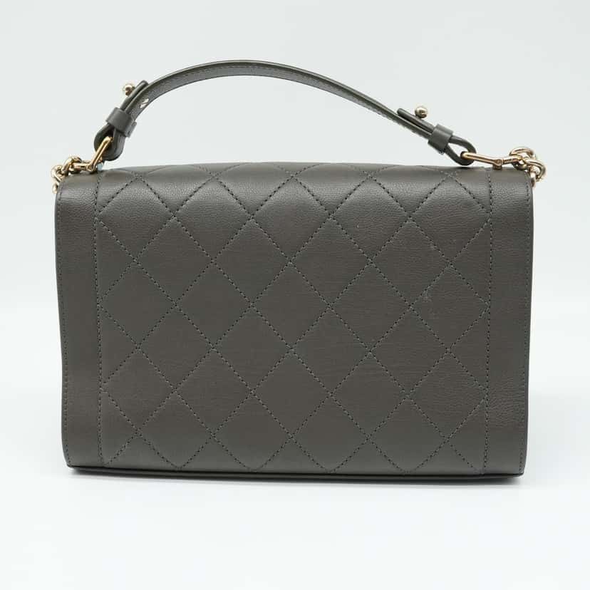 Chanel Grained Calfskin Quilted Medium Label Click Flap Bag Khaki Khaki Good condition - Inside View