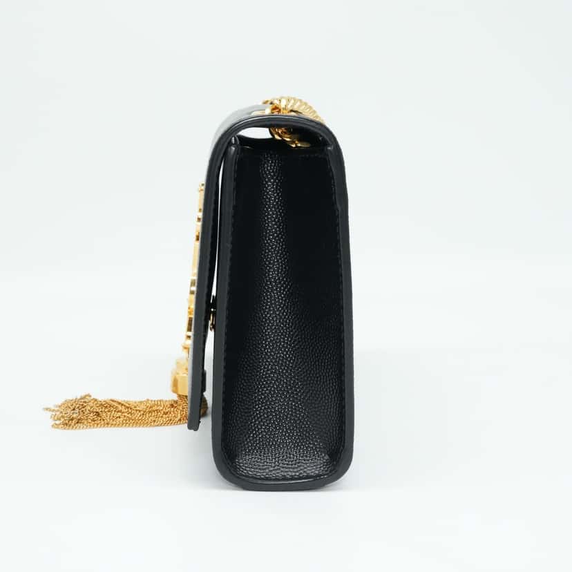 Yves Saint Laurent Black Leather Kate Small Tassel Wallet Chain Bag Black Good condition - Back View