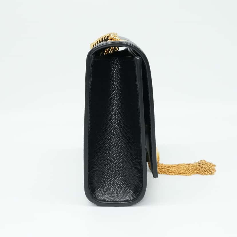 Yves Saint Laurent Black Leather Kate Small Tassel Wallet Chain Bag Black Good condition - Model View