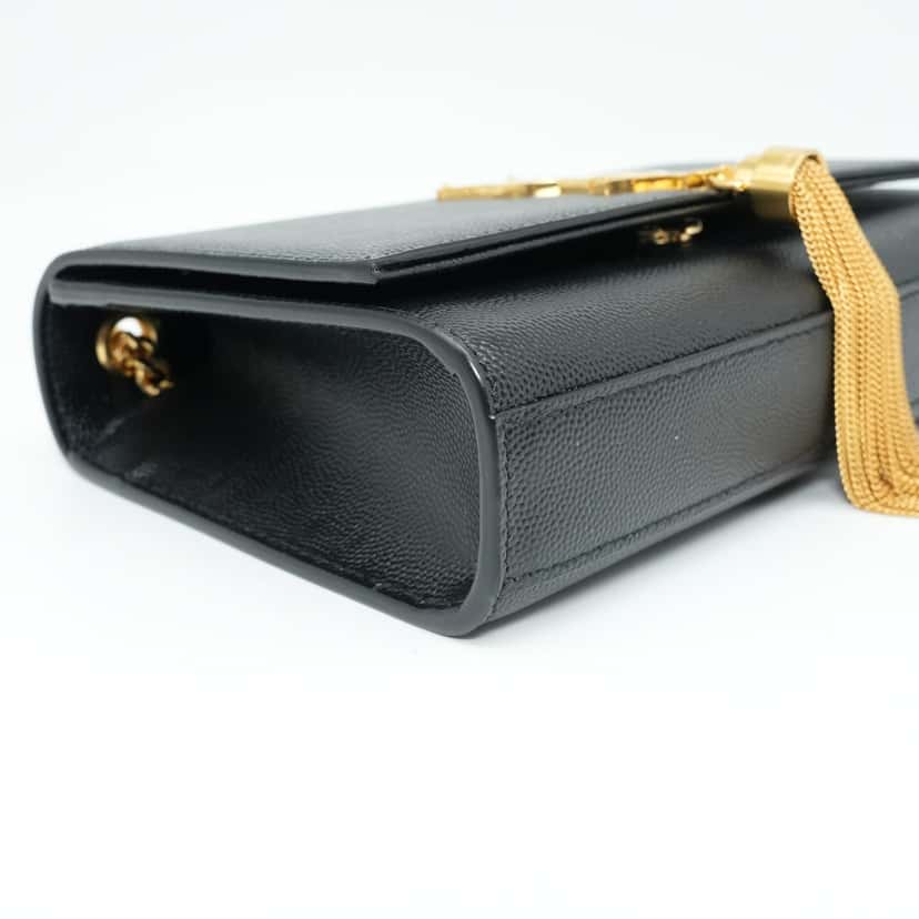 Yves Saint Laurent Black Leather Kate Small Tassel Wallet Chain Bag Black Good condition - Box View