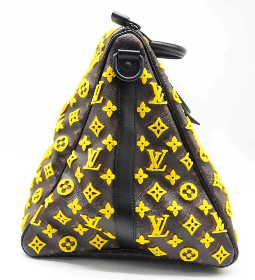 Louis Vuitton Keepall 50 Triangle Yellow Noire Monogram Tuffetage Duffle Bag M45069 MultiColor Good condition - Model View