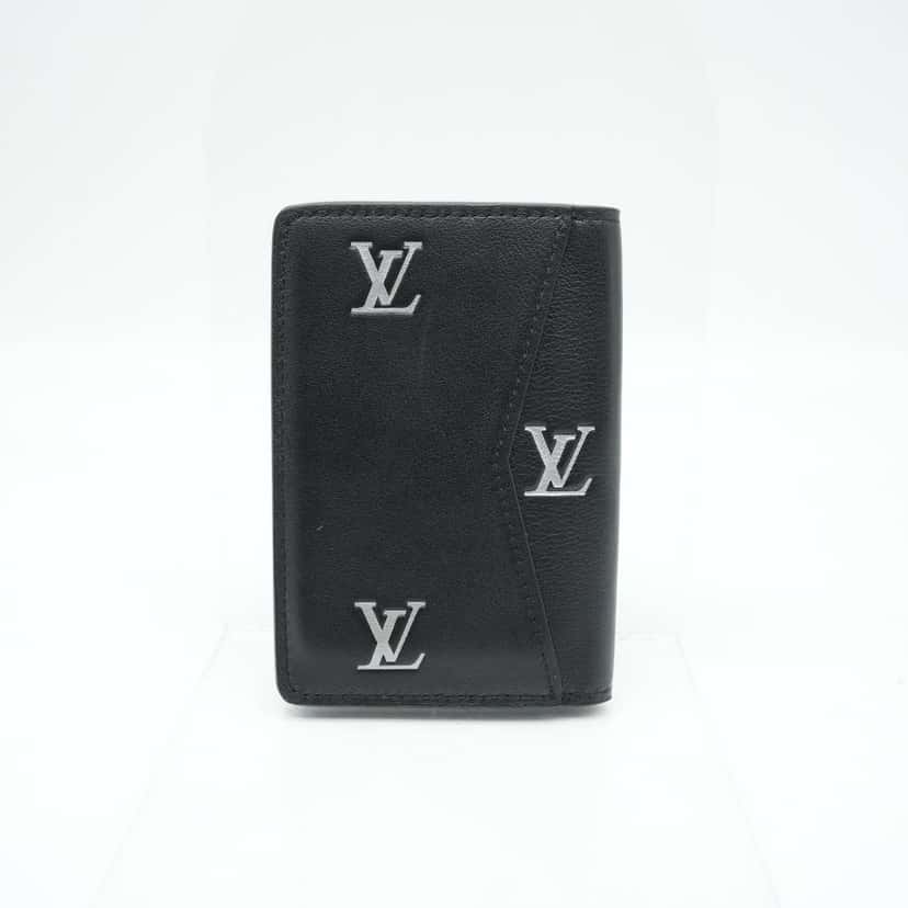 Louis Vuitton Blason Organizer de Poche Card Case Calfskin Black Pharrell Williams Limited Black Leather Good condition - Back View