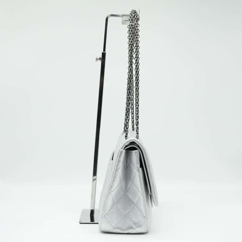 Chanel 30 2.55 Palladium HW Silver Bag 19288481 Silver Leather Good condition - Inside View