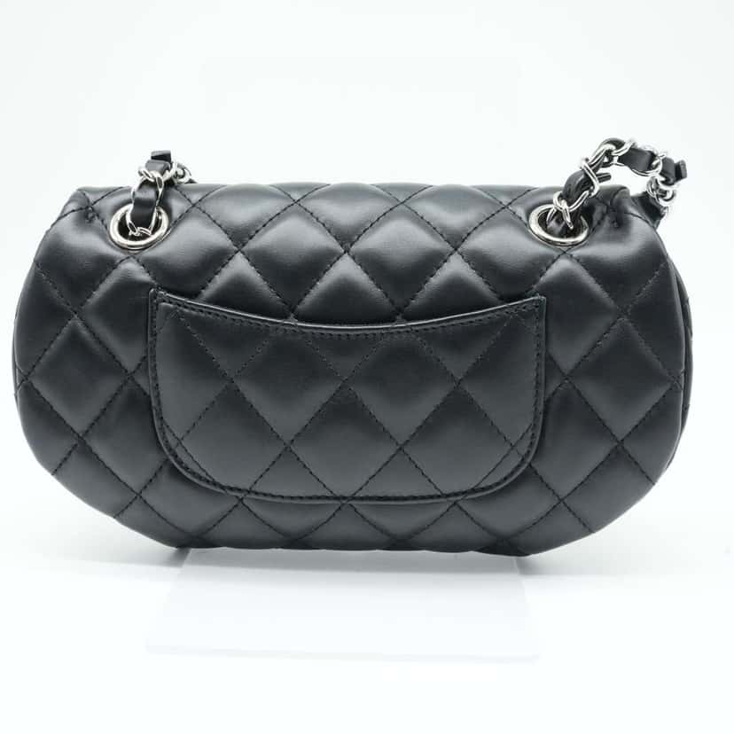 Chanel CC Uniform Flap Belt Bag Calfskin Quilted Black Black Leather Good condition - Inside View