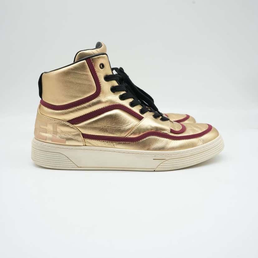 Chanel Ankle Strap Leather Trainers Gold Size 41 Gold Leather Good condition - Inside View