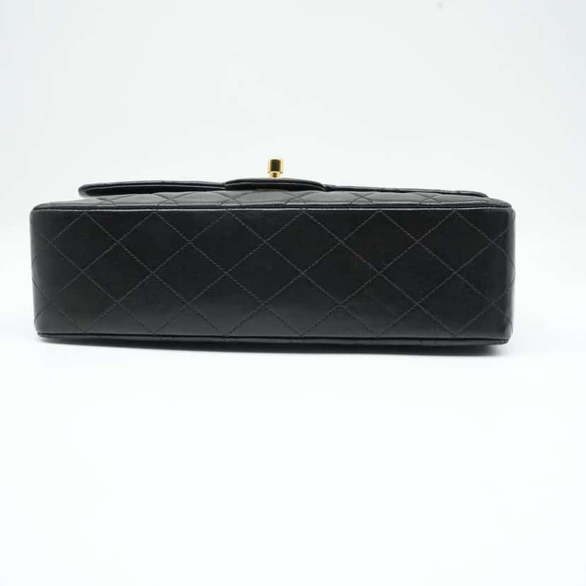 Chanel Classic Double Flap Medium 25 in Black Lambskin Leather and Gold Hardware Black Leather Good condition - Box View