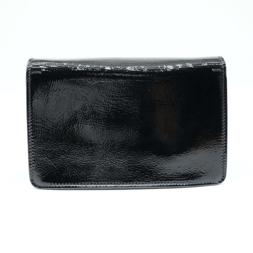 Gucci Super Mini Dionysus Bag in Patent Leather Black Black Fair condition - Box View