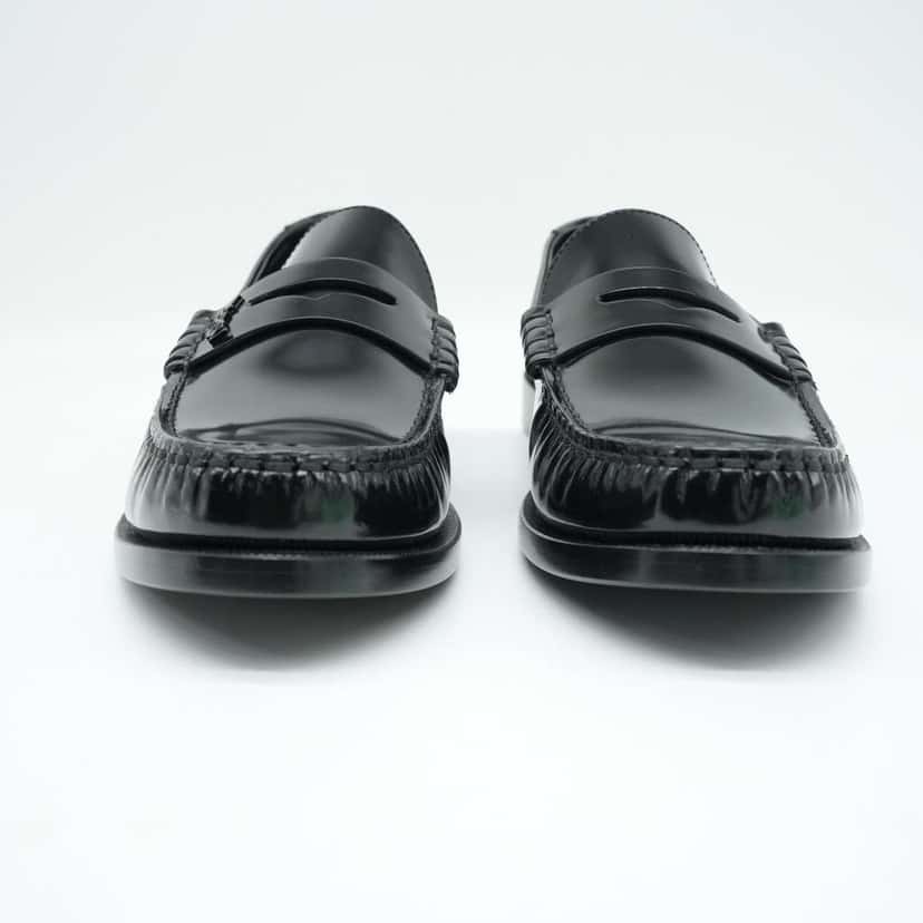 Saint Laurent Penny Loafers Black Leather Size 39.5 Black Leather Good condition - Back View