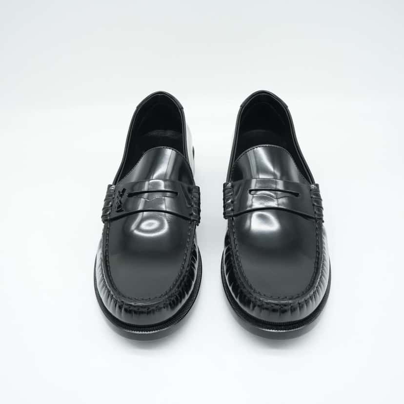 Saint Laurent Penny Loafers Black Leather Size 39.5 Black Leather Good condition - Inside View