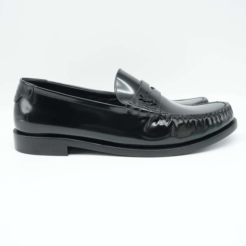 Saint Laurent Penny Loafers Black Leather Size 39.5 Black Leather Good condition - Box View
