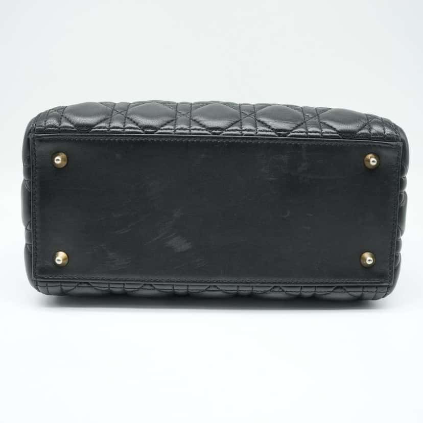 Dior Medium Lady Dior Bag Black Cannage Lambskin M0565ONGE_M900 Black Fair condition - Box View