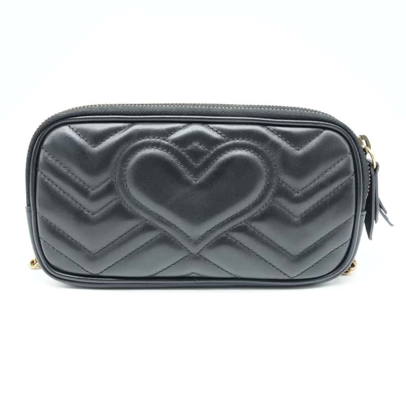Gucci GG Marmont Triple Zip Bag Black Leather Fair condition - Inside View