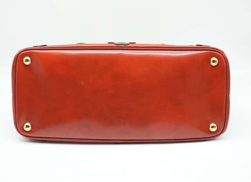 Prada Galleria Saffiano Vernic Pattent Leather Bag Orange Fair condition - Box View