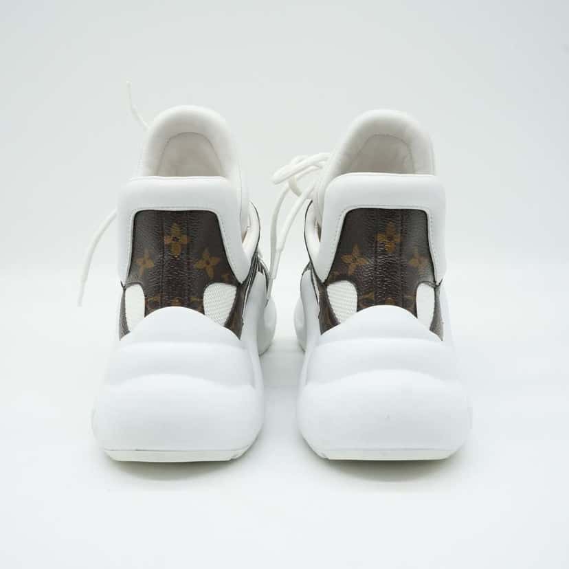 Louis Vuitton Lv Archlight Sneakers White/Brown Monogram Canvas Mesh & Leather Size 38 White Canvas Fair condition - Box View