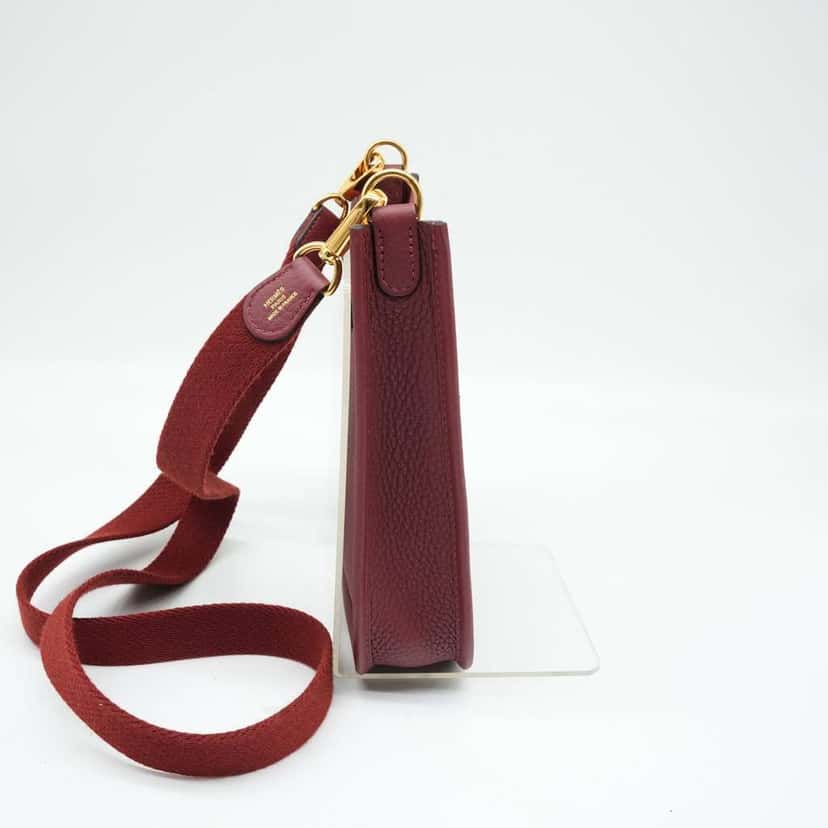 Hermès Mini Evelyne TPM Amazone Rose Taurillon Clemence Leather Red Good condition - Back View