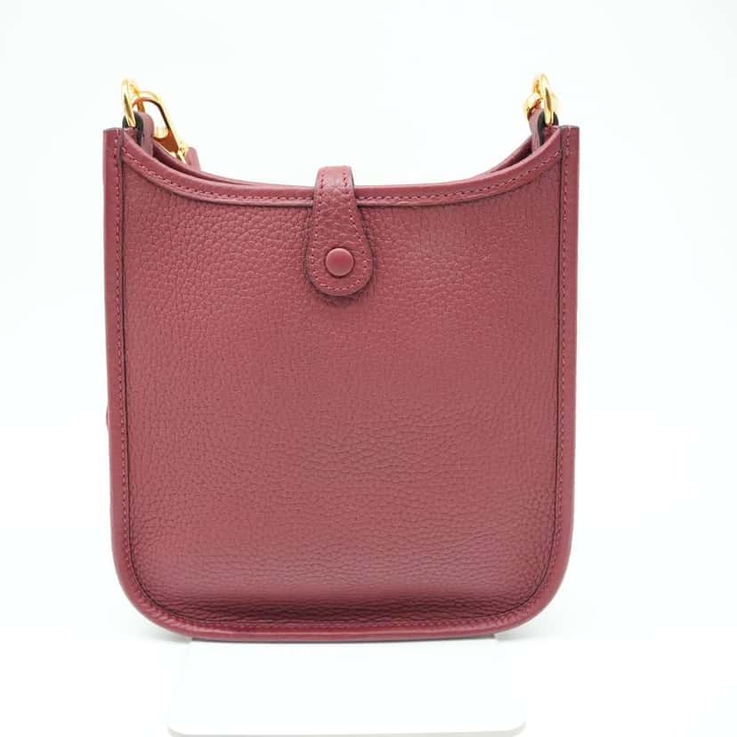 Hermès Mini Evelyne TPM Amazone Rose Taurillon Clemence Leather Red Good condition - Inside View
