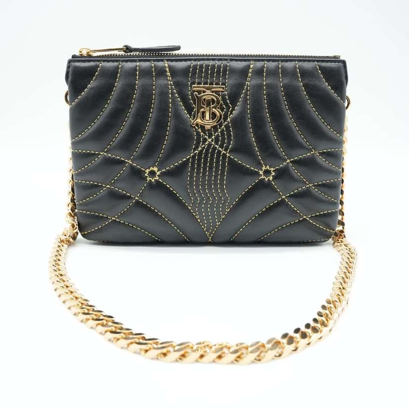 Burberry Leather Clutch Bag Black Black Leather Good condition - Back View