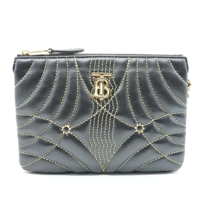 Burberry Leather Clutch Bag Black Black Leather Good condition - Inside View