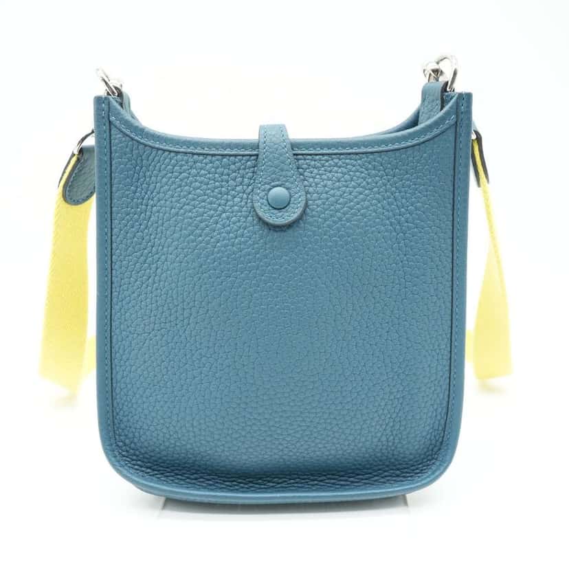 Hermès Evelyne III TPM Clemence Corvert Silver HW Yellow shoulder Green Leather Good condition - Model View
