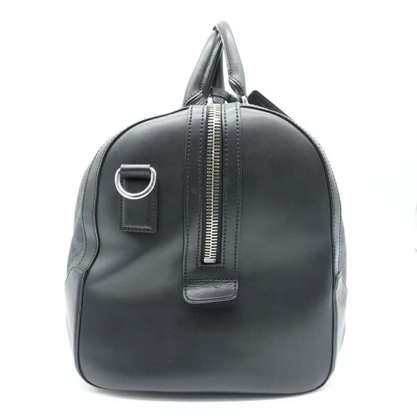 Gucci Black GG Supreme Canvas and Leather Large Carry On Duffel Bag Black Canvas Good condition - Back View