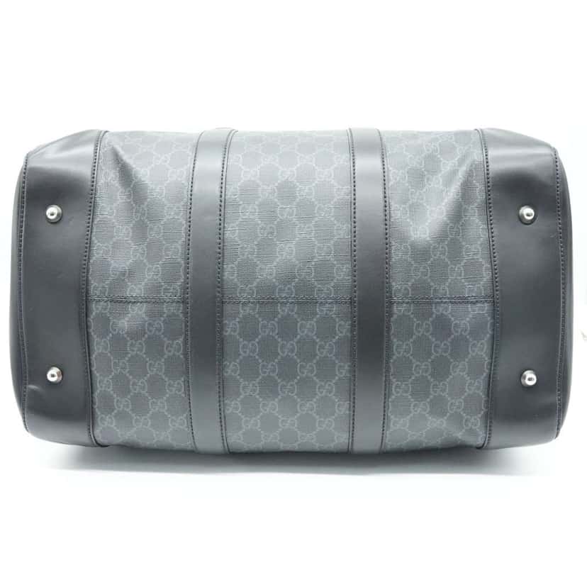 Gucci Black GG Supreme Canvas and Leather Large Carry On Duffel Bag Black Canvas Good condition - Box View