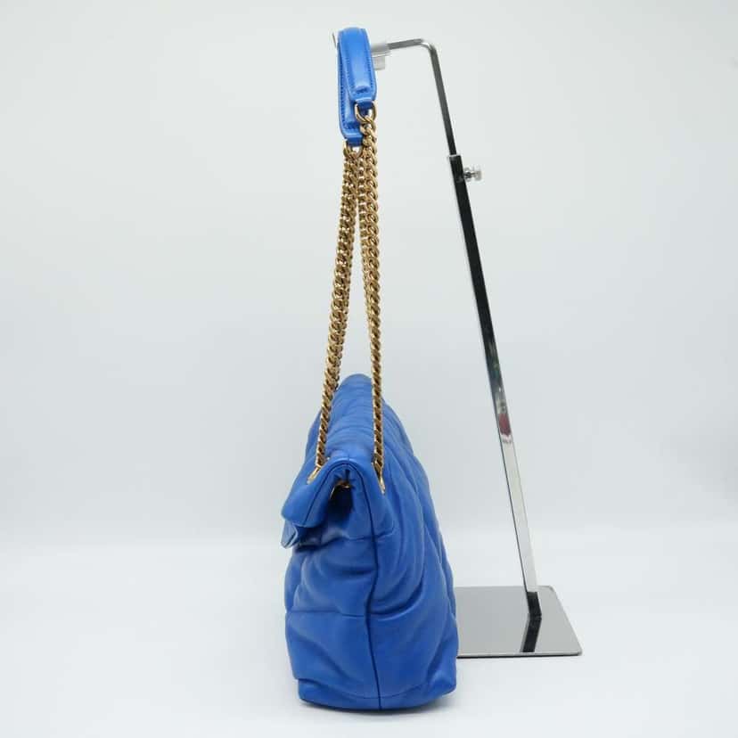 Saint Laurent Loulou Blue Quilted Leather Small Shoulder Bag Blue Leather Good condition - Inside View