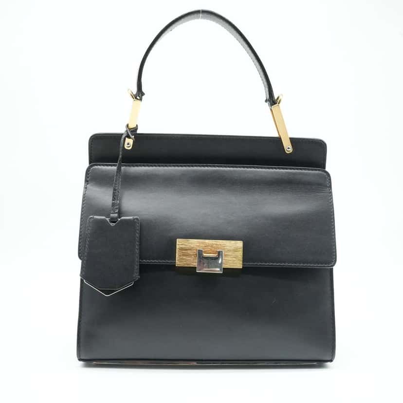 Balenciaga Le Dix Cartable Black Leather Top Handle Bag Black Leather Good condition - Front View
