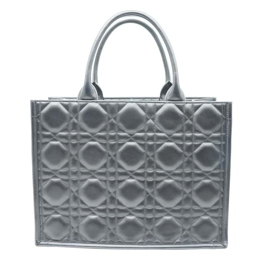 Dior Medium Book Tote Bag Black Macrocannage Calfskin Black Good condition - Inside View