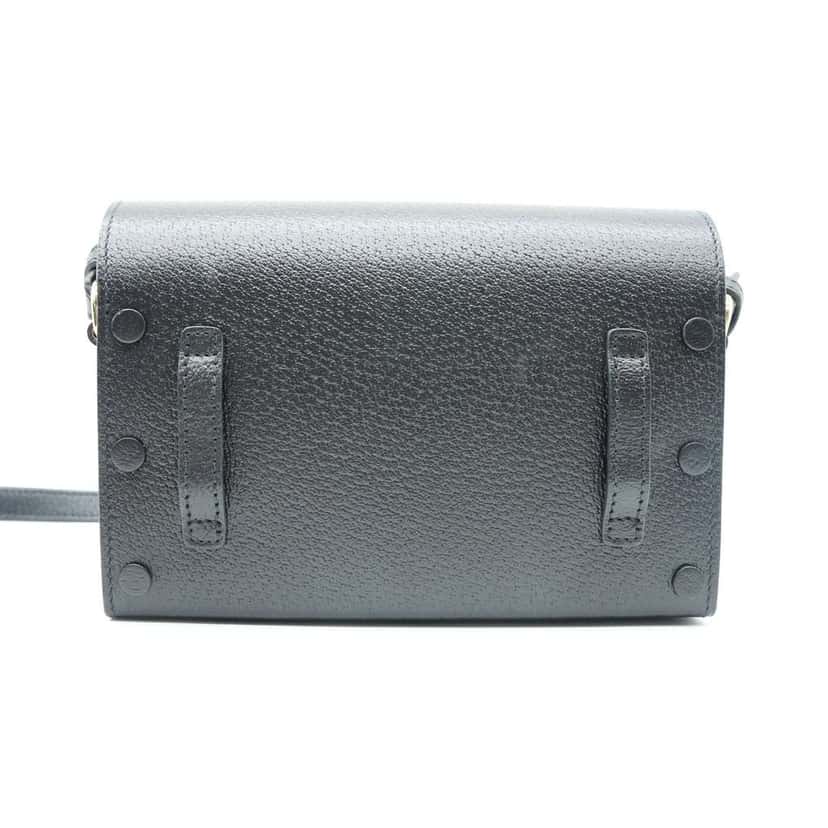 Gucci Horsebit 1995 Flap Shoulder Bag Black Black Leather Good condition - Model View