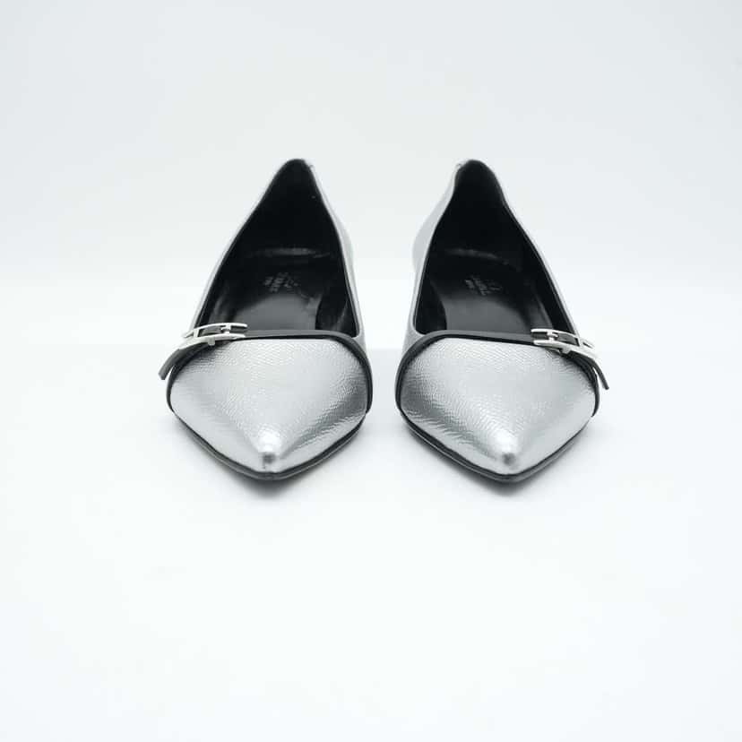 Hermès Ballet Flats Silver Size 36 Silver Leather Good condition - Inside View
